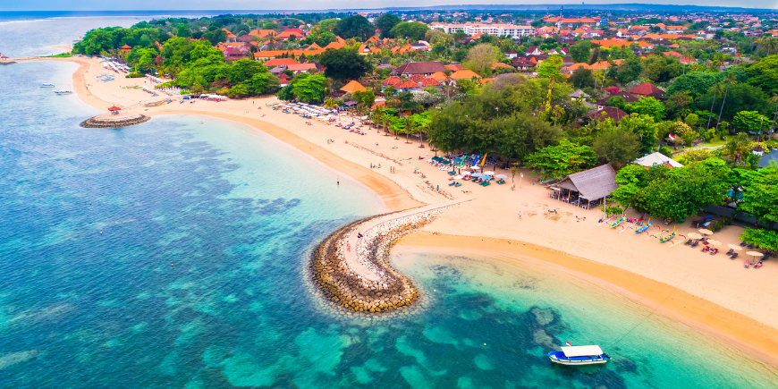 Aerial view of Sanur Beach