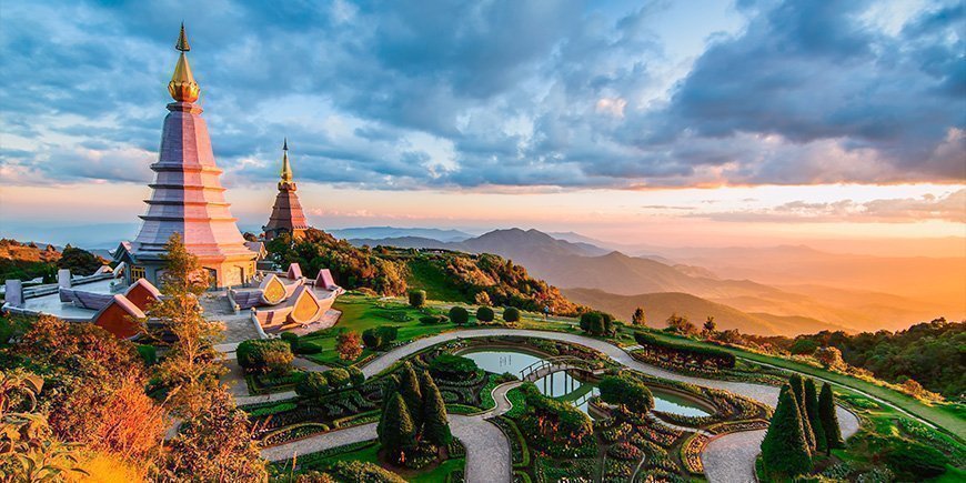 Pagoda in Doi Inthanon National Park in Chiang Mai, Thailand