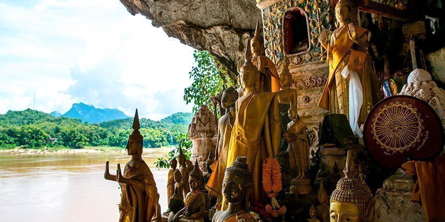 The view from Pak Ou cave to the Mekong River