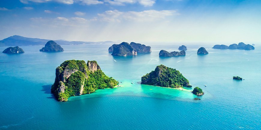 Overview of small Thai islands