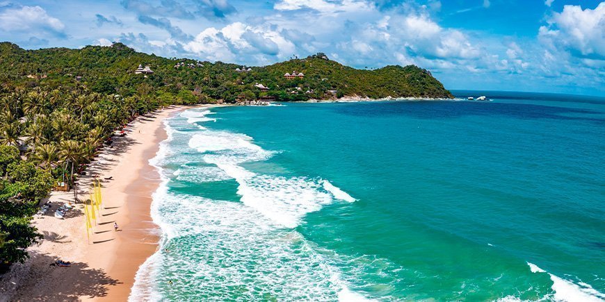 Thong Nai Pan beach on Phuket, Thailand seen from above