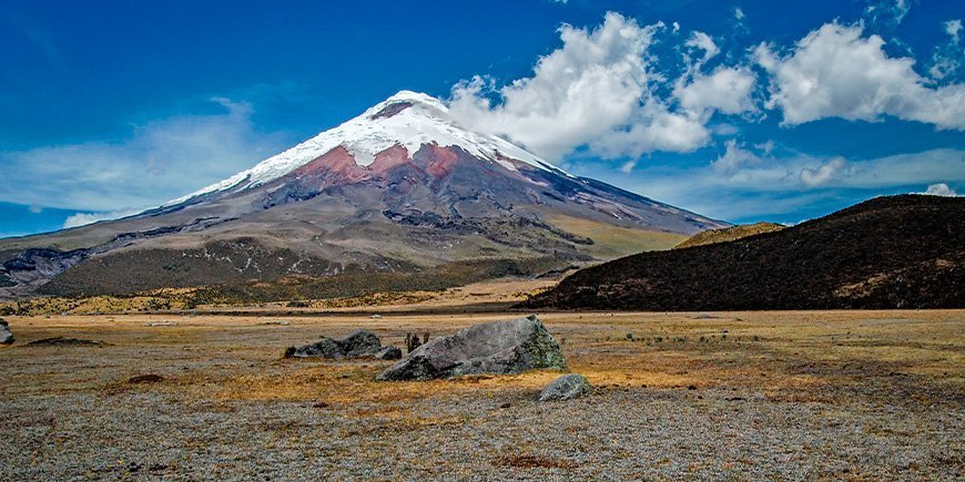 Blue sky at the Cotopaxi volcano in Ecuador.