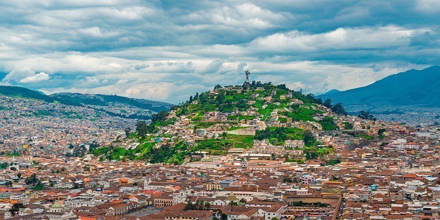 Skyline of Quito, the capital of Ecuador.