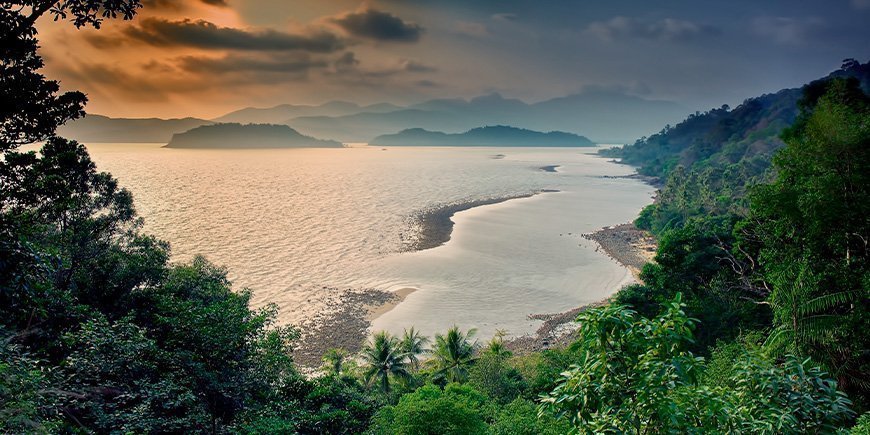 Sunset and rainforest on Koh Chang