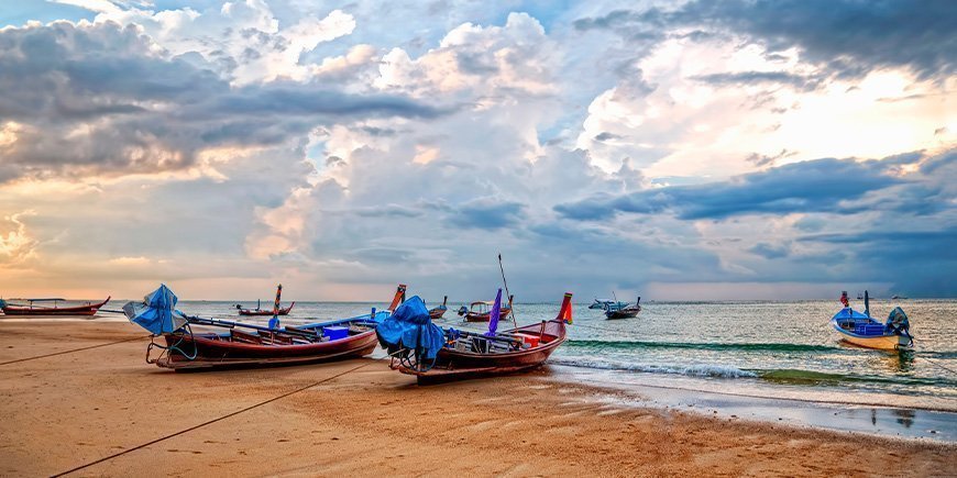 Boats on Kamala Beach in Phuket