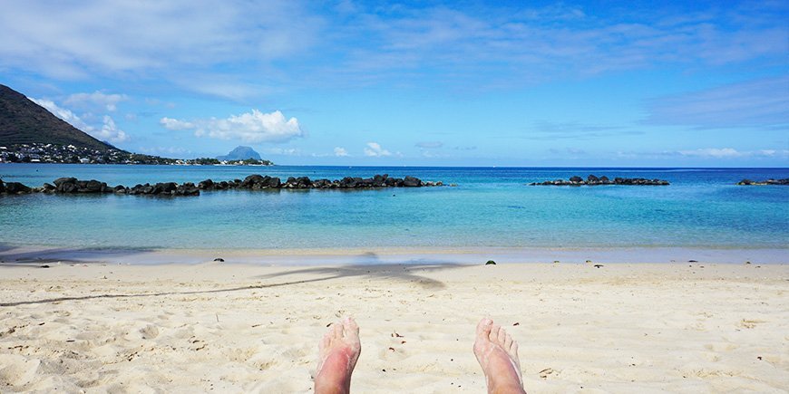 Beach in western Mauritius