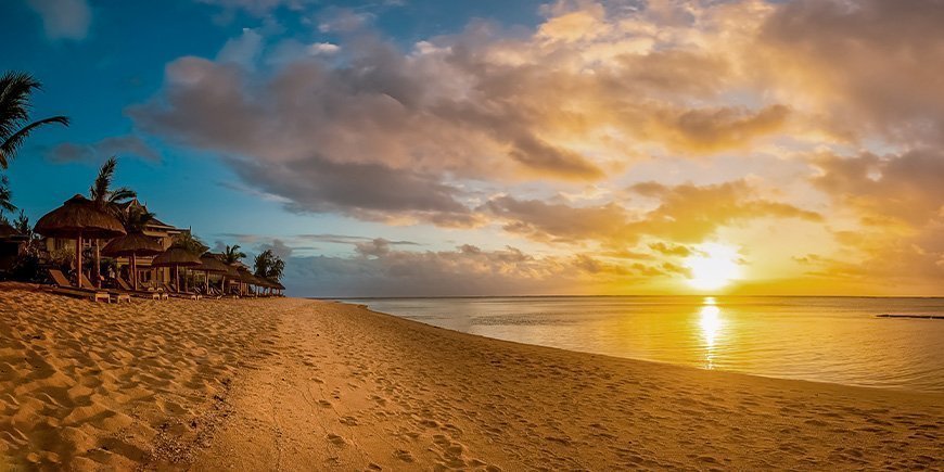 Sunset on Le Morne in Mauritius