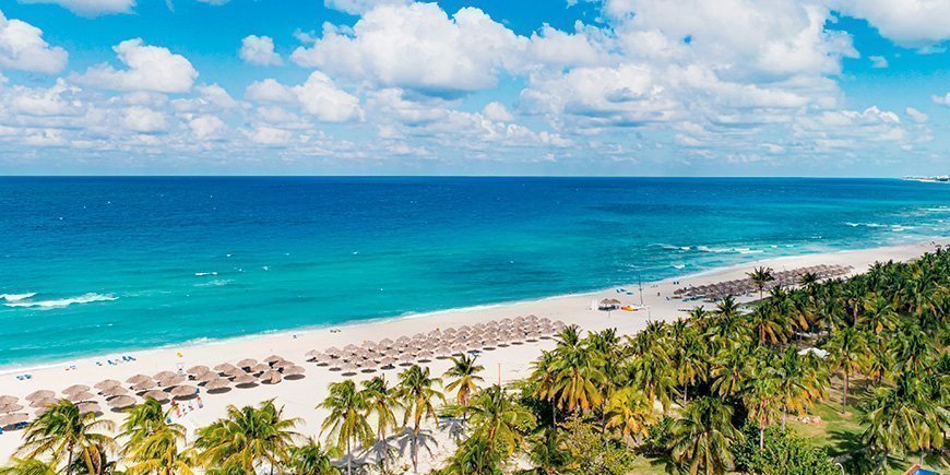 A sunny day on the beautiful beach in Varadeo, Cuba