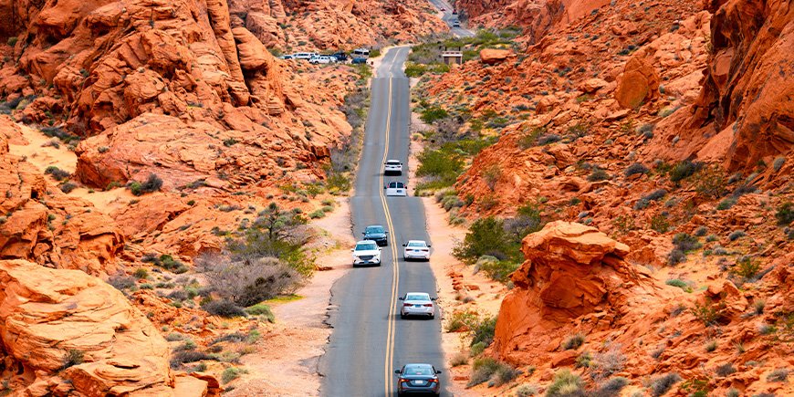 White Domes Road in Valley of Fire State Park in USA