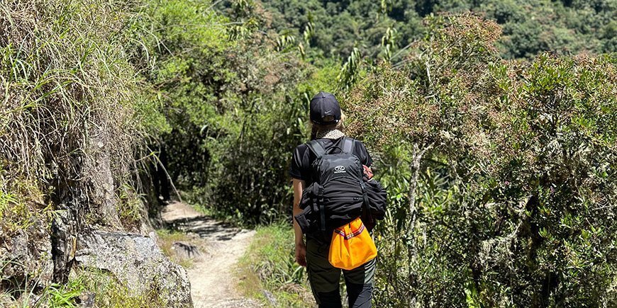 Woman walking on the Inca Trail in Peru