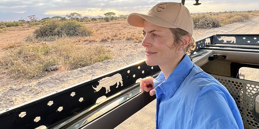 Travel specialist Ingun on safari in Kenya