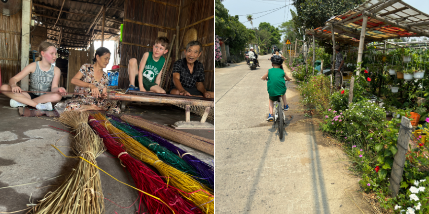 We visit the locals on the bike ride