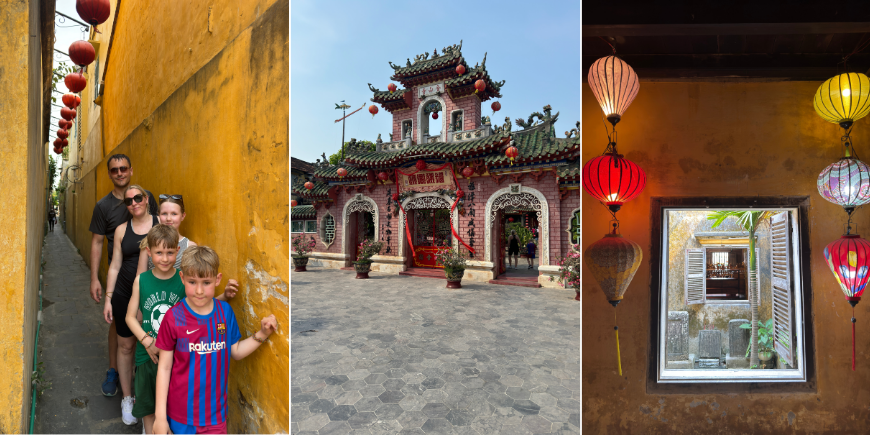 Temples and lanterns in the city