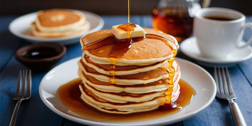 American pancakes on a plate