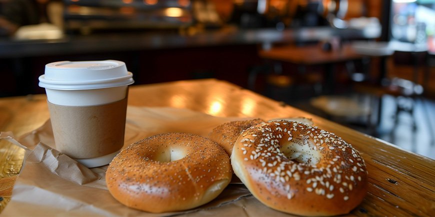 Bagels and coffee