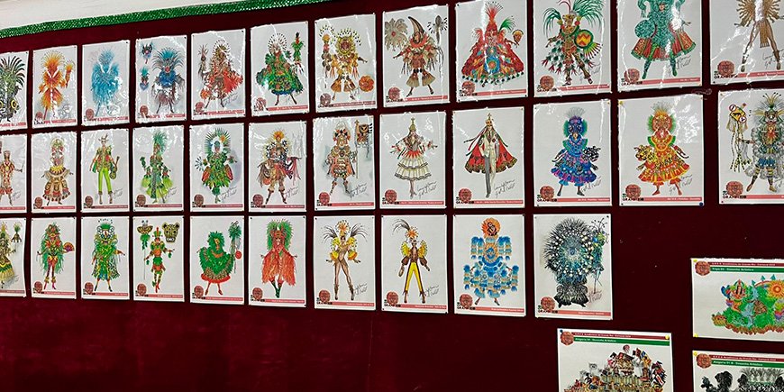 An exhibition of samba costumes