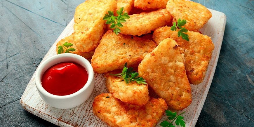 hashbrowns with ketchup