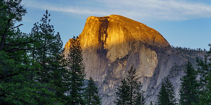 Half Dome in Yosemite National Park at sunset