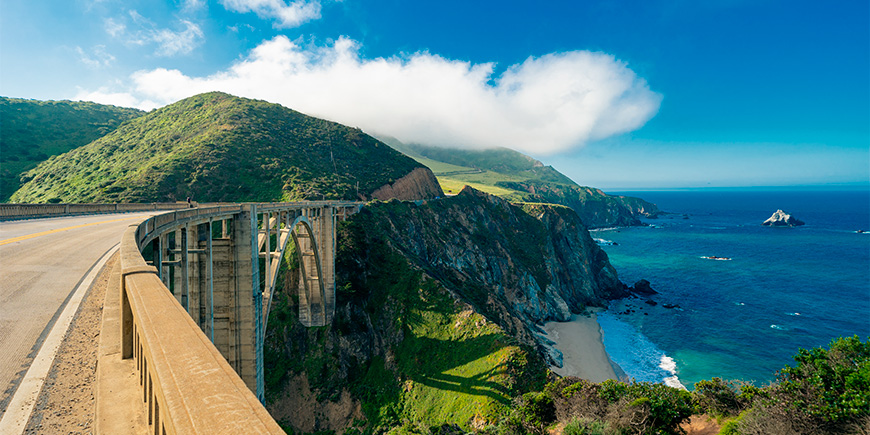 Bixby Bridge on Highway 1 in the USA