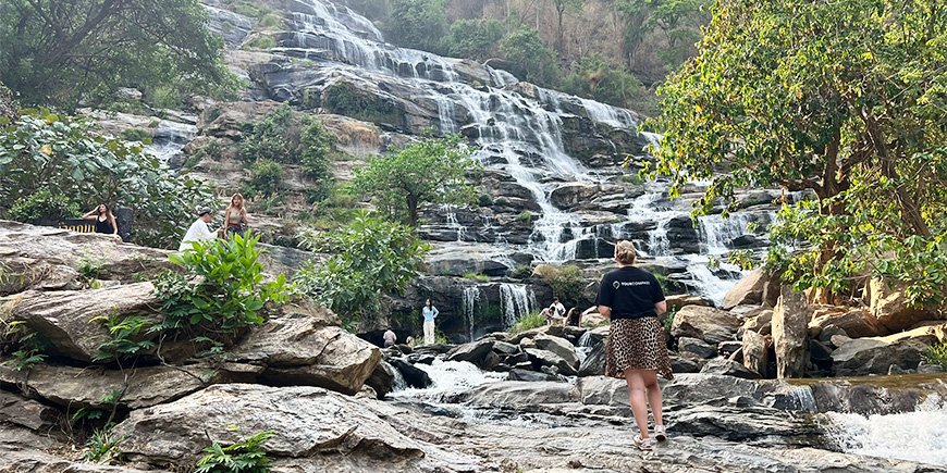 Michelle at the Mae Ya waterfall in Mae Sariang, Northern Thailand