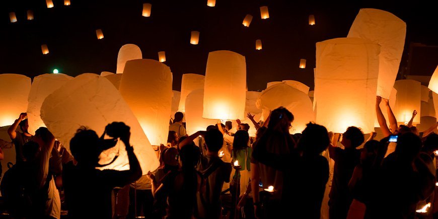 Yi Peng Festival in Chaing Mai, Northern Thailand